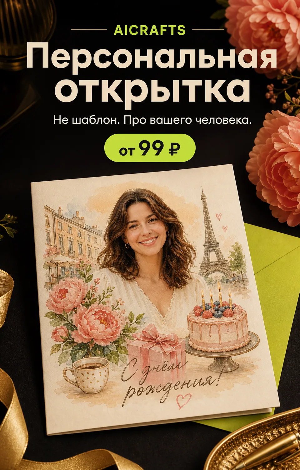 Персональная открытка по фотографии